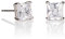 Namana Boucles d'Oreilles Argentées Carrées pour Homme. Clous d'Oreilles Homme avec des Oxydes de Zirconium en taille Princesse de 6 mm. Puces d'Oreilles pour Homme avec Pierres Blanches