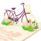 LIMAH® Pop Up 3D Blumen-Fahrrad-Karte, Glückwunschkarte, Geschenkkarte, Überraschungskarte mit einem Damenrad und roten Blumen gut Kombinierbar mit einem Gutschein zum Geburtstag (Tulpen)