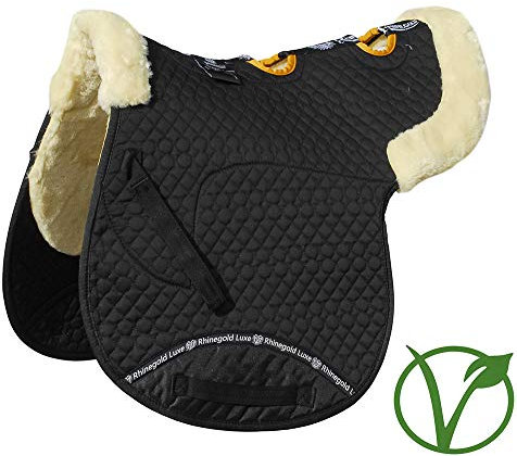 Rhinegold 453-p-bk/Nat Luxe Pelz belüftete Numnah, Schwarz/Natur, Pony
