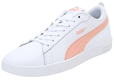PUMA Smash Wns V2 L, Sneaker Donna, Bianco (White Apricot Blush Black Pink), 37.5 EU