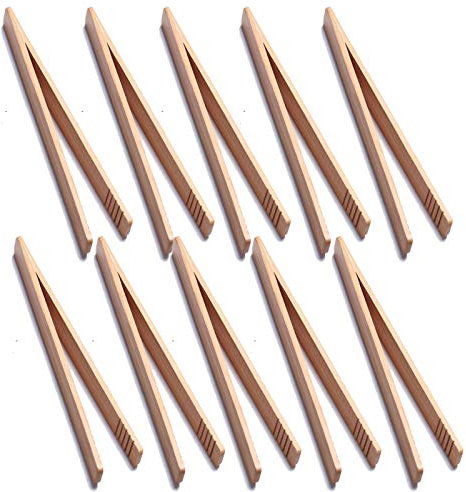 Lot de 10 pinces en bambou pour grille-pain