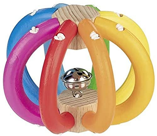 Goki Elastischer Ball Rassel und Plüschringe, Mehrfarbig (765480)