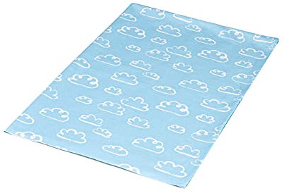 1buy3 Jersey Stoff Gemustert zum nähen | 92% Baumwolle, 8% Elasthan | Kinderstoff | Baumwolljersey | Muster: Babyclouds | 50cm x 160cm | Grundpreis je m² = €9,99