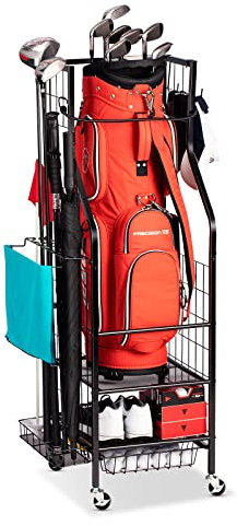 FHXZH Golftaschen-Aufbewahrungsregal für Garage, Golftaschen-Organizer und Golfzubehör, Golftaschen-Aufbewahrungsständer und Golf-Ausrüstungsregal für Garage, Golfclub, Schuppen, Keller