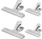 INHEMING 4 Stück Verschlussklammern Verschlussclips Metall für Lebensmittelbeutel & Tüten,Tütenclips aus Rostfreiem Edelstahl, (7,7cm und 12 cm Breite) - Silber