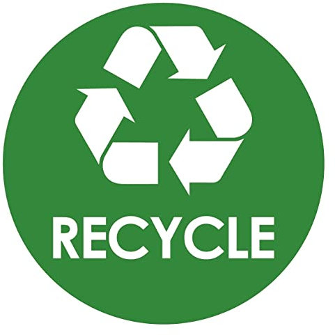Aufkleber Mülltrennung Hinweis RECYCLE Recycling Schild Folie, grün | Ø5-30cm Made in Germany, Größe: Ø20 cm