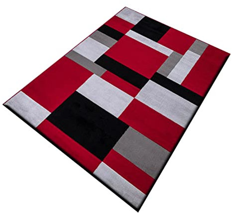 PHP Door Mats - Runner Rug Carpet Mat for Every Season Bedroom Living Room Hallway Kitchen Front Door Entrance Décor (Red Black, 50x80 cm -Door Mat)