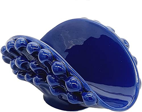 sicilia bedda - PORTATOVAGLIOLI/PIGNA SICILIANA in Ceramica di Caltagirone - Realizzati Interamente a Mano - CM. 17x8 - Elegantissimo Complemento d'Arredo (Blu)