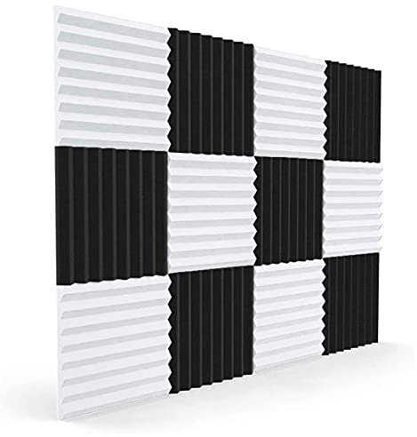 12 Stück Akustikschaumplatten, Schalldämmung, Schalldämmung, Schalldämmkissen, für Studio, Decke, Spielzimmer, 2,5 x 30 x 30 cm