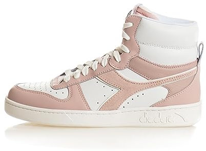 Diadora Magic Basket Mid Leather Wn, Scarpe da Ginnastica Donna, White/Peach Whip, 42 EU
