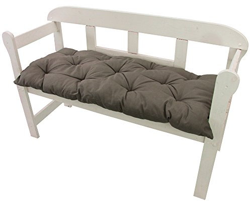 NYVI Bankauflage Ibiza 110x45 cm Grau - Polsterauflage für Gartenbänke Gemütlich & Langlebig - Sitzauflagen für Bänke Outdoor & Indoor - Sitzkissen Auflage Bank Sitzbank