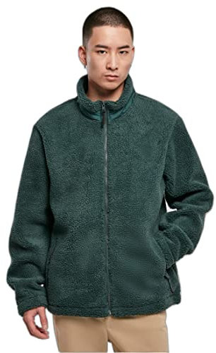 Urban Classics Veste Sherpa Basique, Vert Bouteille, L Femme