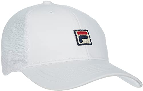 Fila Heritage F Box Patch Logo verstellbare Mesh Snapback Mütze, Weiss/opulenter Garten, Einheitsgröße