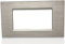Placche per interruttori e prese compatibili living International 3-4-7 posti vari colori per supporti LN4703 e N4703 (Premium SL 4 Argento metallico rigato, 4 posti)