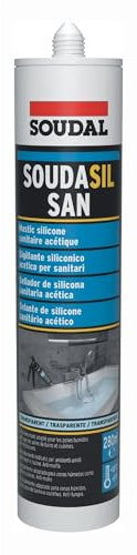 SOUDAL Silicone sanitaire acétique transparent - Soudasil SAN 280ml - Droguerie
