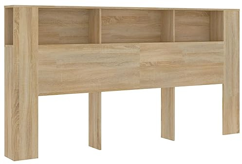 vidaXL Headboard Cabinet Sonoma Oak 200x18.5x104.5 cm