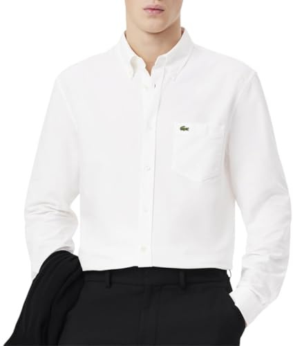 Lacoste Long Sleeve Regular Fit Oxford Button Down Shirt Chemise Homme (Lot de 1)