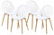 anrekl Lot de 4 chaises Creuses élégantes et minimalistes pour Salle à Manger, Cuisine, Salon, Bureau, café, Chambre à Coucher, Pieds en métal (Blanc)