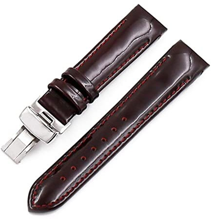 YANLITIAN Uhrenzubehör, Lederarmband, weiblich, kompatibel mit Tissot weiblichem Uhrengürtel 1853 Leder Cool Map T035 Kutu Damenuhr mit T035210A Anzug (Farbe: weinrote Schnalle, Größe: 18 mm)
