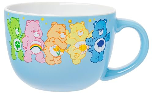 Silver Buffalo Care Bears Suppentasse aus Keramik mit Glücksbär, Cheer Bear, Friend Bear, Funshine Bear und Mürrischer Bär, 680 ml