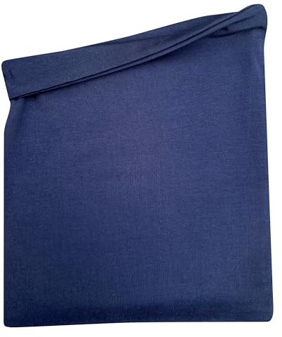 Wollhuhn Kinder Long Loop MAXI Halswärmer/Schlupf-Schal Extra Lang Jungen/Mädchen Viele Motive 20240201 (Baumwolljersey, Einfarbig Dunkelblau)