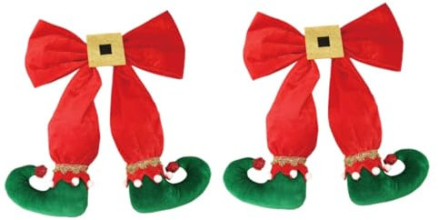 PRETYZOOM 4 Stück Weihnachtsdekorationen Weihnachtsstiefel Dekorationen Weihnachtsbaum Hängende Verzierung Rote Weihnachtsschleifen Zylinder Europäisch Und Amerikanisch