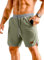 JMIERR Waffel Sport Kurze Hosen für Herren Stretch Loose Bermuda Short 2024 Basketball Shorts mit 3 Taschen und Lederetikett Grün 3XL