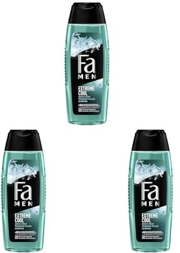 Fa Men - Gel Douche Corps Homme - Extreme Cool - Formule de pH neutre pour la peau - Testé sous contrôle dermatologique - Bouteille de 250 ml (Lot de 3)