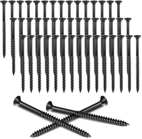 Hicarer 48 Pcs Oil Rubbed Bronze Wood Screws 9 x 3 Inch Extra Long Security Door Hinge Screws, Flat Head, Anti Corrosion