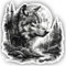 Samunshi® Wolf in Wald Szene Aufkleber Mond Berge Autoaufkleber für Motorrad Fahrrad Roller oder Auto Sticker Fahrrad Mtb Mountainbike Rennrad Aquarell Illustration Sticker 10x10cm