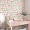 Yullpaper Papier Peint Fleuri Rose Rouleau Adhésif Décoratif Motif Floral Feuillage Pour Meuble Papier Peint Adhesif Mural Chambre Fille Revetement Adhesif Meuble Film Autocollant Rose 44,5cm x 300cm