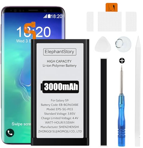 Batterie pour Galaxy S9 SM-G960F EB-BG960ABE 3000 mAh Li-polymère avec kit d'outils de réparation