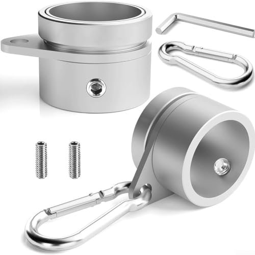 SMZhomeone Fahnenmast-Ring, Aluminiumlegierung, verstellbar, um für 360 Grad drehbar, 2 Stück