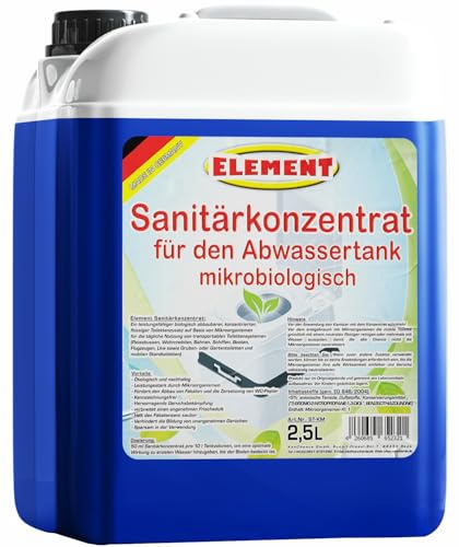 Sanitärflüssigkeit I Sanitärkonzentrat 2,5l I Campingtoilette Abwassertank WC I MIKROBIOLOGISCH I Sanitärflüssigkeit I Sanitärzusatz für Campingtoilette I Toilettenzusatz