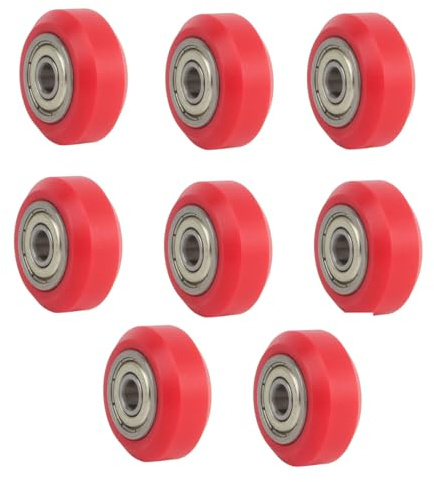 8pcs V Solid POM Räder OD 24mm Rollen Gantry Pulley Doppellager für Ender 3 V2 Neo, Ender 3 S1, Ender 5 3D Drucker, CNC Maschine, 2020 2040 C Strahl V Schlitz Profile Linear Rail (rot)