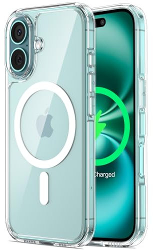 ORNARTO Magnetic Case for iPhone 16-Magsafe Compatible, Clear Hard PC Back Yellowing-Resistant Shockproof Cover 6.1inch
