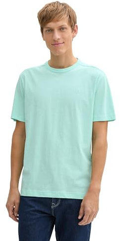 TOM TAILOR Camiseta para Hombre, 37105 - Verde Menta Brillante, M