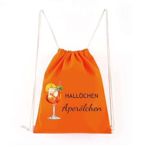 YYSWSAKY Hallöchen Aperölchen Sportbeutel, Holy Aperol Turnbeutel mit Kordelzug, Personalisiert Gymsack Rucksack, Beutel Turnbeutel(37x 46cm)