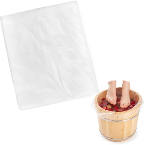 100 Pcs Disposable Foot Tub Liner, Disposable Pedicure Spa Liners Portable Plastic Pedicure Bowl Liners Thin Large Clear Foot Bath Basin Bags for Foot Pedicure Spa Beauty Salon Hotel Home Use