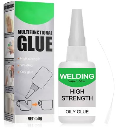 50g Super All Purpose Clear Glass Rubber Glue With Nozzle - Fast Drying, Multifunctional Strong Adhesive for Crafts, Jewelry, Dishes, Tiles, DIY (50ml)