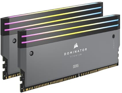 CORSAIR Dominator Titanium DDR5 RGB Lichtverstärkungs-Kit – 2X Module – 0GB RAM – CORSAIR iCUE-Kompatibel – Grau
