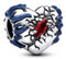PANDORA Stranger Things 793565C01 - Colgante de corazón de plata de ley con cristal artificial, compatible con pulseras Moments, Rot, Plata de ley, Cristal artificial.