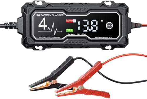 Reparación de cargadores de batería de coche, cargador de batería de motocicleta y mantenimiento - Smart Trickle automático con indicador LED - Conservación automática de la conservación, cargador de