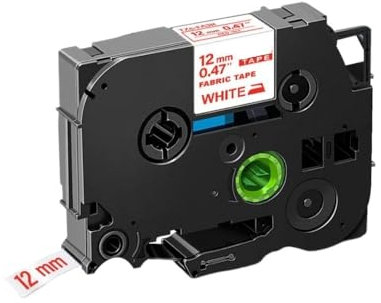 12mm Fabric Tapes Compatible with FA3 FA231 FA3R Compatible with PT H110 Label Maker Iron On Clothing Labels(Red on White)