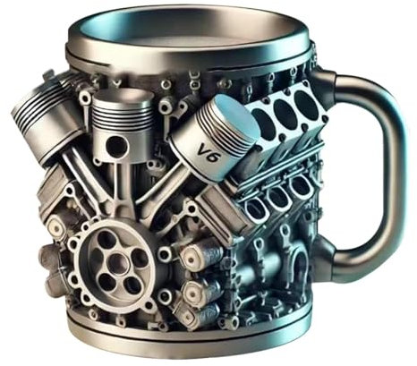 Tasse En Acier En Acier Inoxydable V8 Et V6 Personnalisé, Creative 3D Car Moteur Design Café Masse Pour Amateurs De Voiture Et Ventilateur Voiture, Tasse De Café En Acier Inoxydable Durable Et Élégant