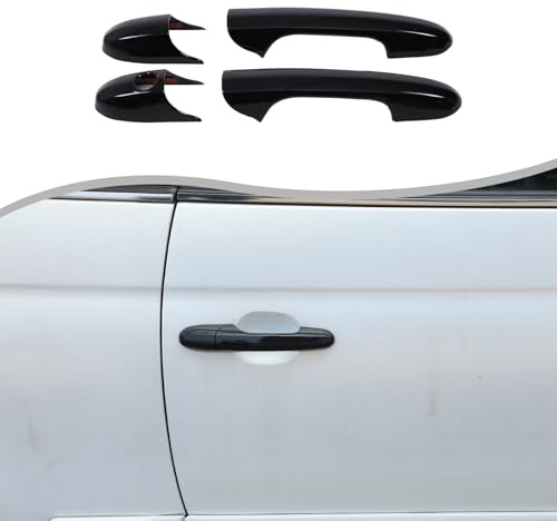 METYOUCAR Housse de poignée de porte extérieure de voiture compatible avec Fiat 500 2007-2016-2024 ABS (noir piano)