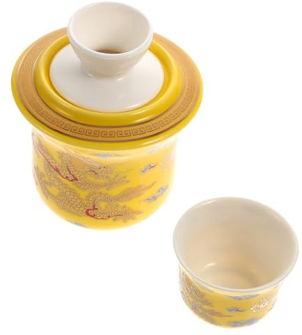 ULTECHNOVO 1 Ensemble Chauffe-vin Bouilloire Chauffe- Kit Chaud Liqueur Réchaud à Liqueur De Style Chinois Utiliser des Outils pour Boire De L' Gobelet Jaune Céramique