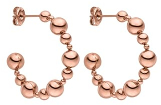 Purelei Terra Hoops Ohrringe – Edelstahl 18K vergoldet – Wasserfest – Runder Kugel-Look - Durchmesser 30 mm – Eleganter Schmuck für Damen
