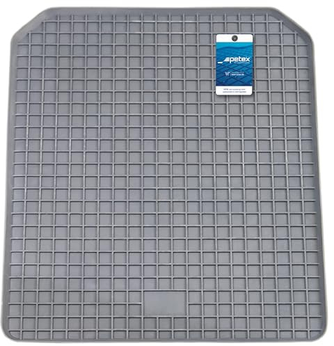 PETEX Schalenmatte aus Gummi, 52 x 41 cm, Antirutschmatte universal für hintere Auto Fußräume, grau
