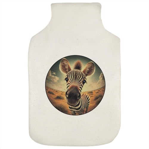Azeeda 'Smiling Baby Zebra' Hot Water Bottle Cover (HW00039596)